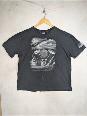 Harley Davidson Motorcycle Barbed Wire Graphic T-Shirt Men's Size 2XL USA Made